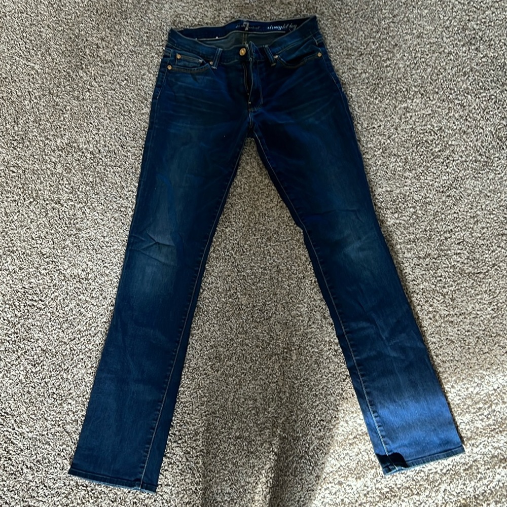 Dark denim straight leg 7 for all Man Kind Jeans